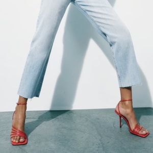 NWT✨ ZARA Red Strappy Heels - 6